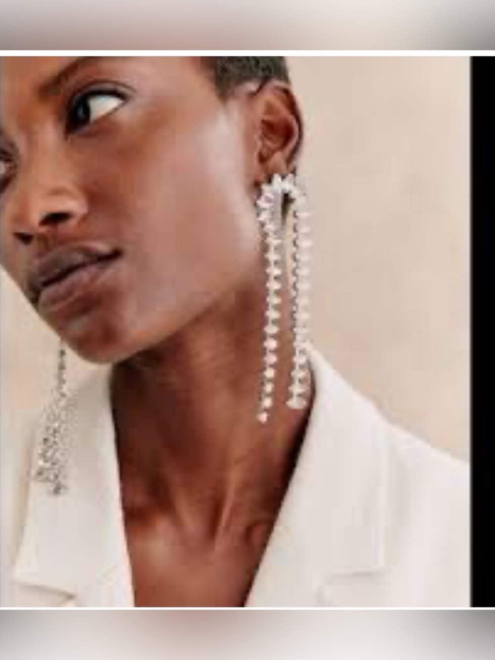 Sézane Abby Silver Earrings Glass Drop